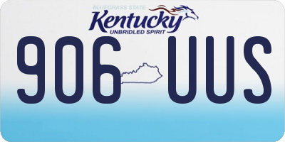 KY license plate 906UUS