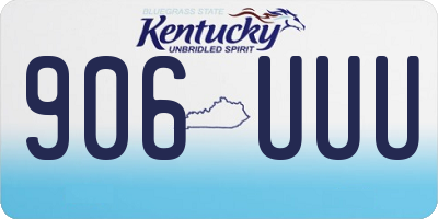 KY license plate 906UUU