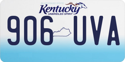 KY license plate 906UVA