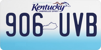 KY license plate 906UVB