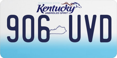 KY license plate 906UVD