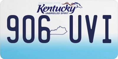 KY license plate 906UVI