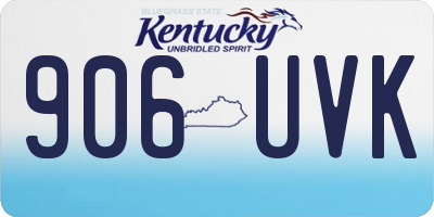 KY license plate 906UVK