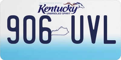 KY license plate 906UVL