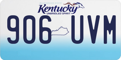 KY license plate 906UVM