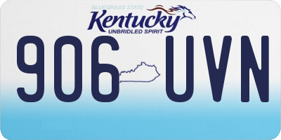 KY license plate 906UVN