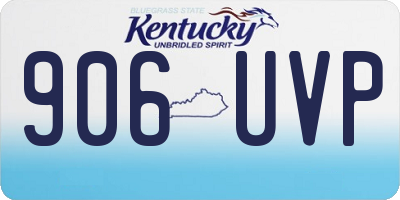 KY license plate 906UVP