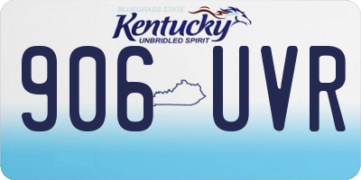 KY license plate 906UVR
