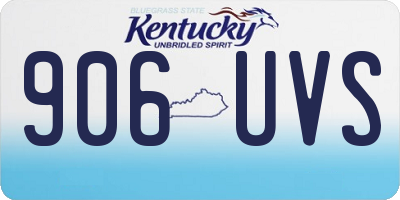 KY license plate 906UVS