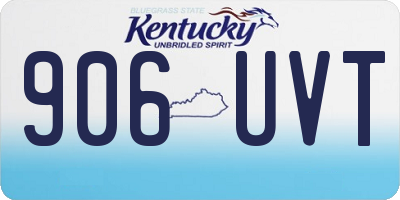 KY license plate 906UVT
