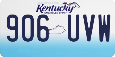KY license plate 906UVW