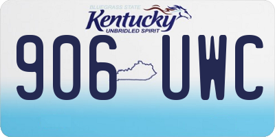KY license plate 906UWC