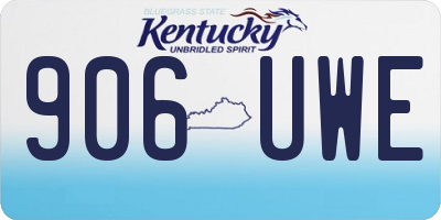 KY license plate 906UWE