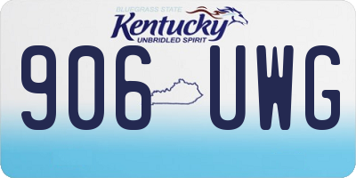 KY license plate 906UWG
