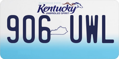 KY license plate 906UWL