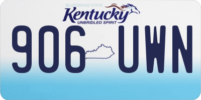 KY license plate 906UWN