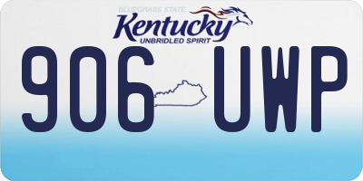 KY license plate 906UWP