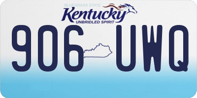 KY license plate 906UWQ