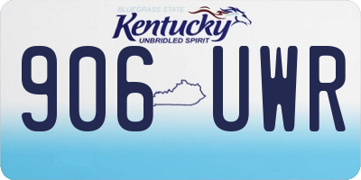 KY license plate 906UWR