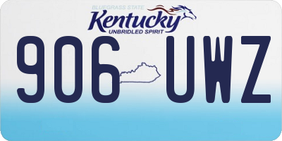 KY license plate 906UWZ