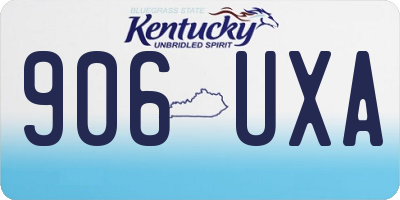 KY license plate 906UXA