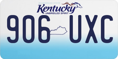 KY license plate 906UXC