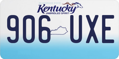 KY license plate 906UXE