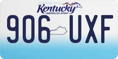 KY license plate 906UXF