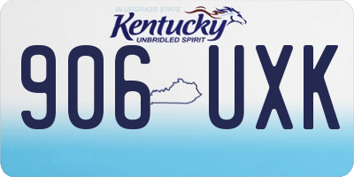 KY license plate 906UXK