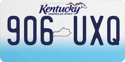 KY license plate 906UXQ