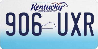 KY license plate 906UXR