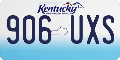 KY license plate 906UXS