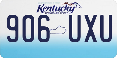 KY license plate 906UXU
