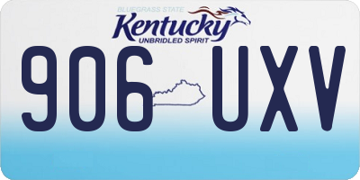 KY license plate 906UXV
