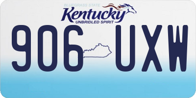 KY license plate 906UXW