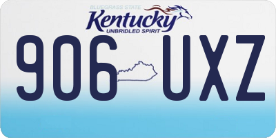 KY license plate 906UXZ