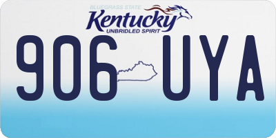 KY license plate 906UYA