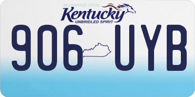 KY license plate 906UYB