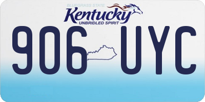 KY license plate 906UYC