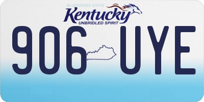 KY license plate 906UYE