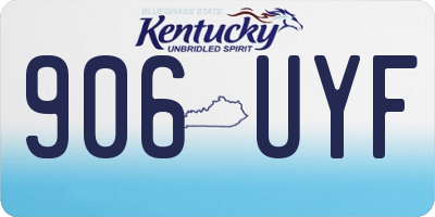 KY license plate 906UYF