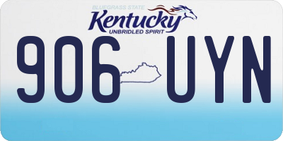KY license plate 906UYN