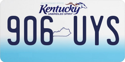 KY license plate 906UYS
