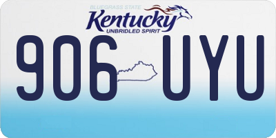 KY license plate 906UYU