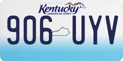KY license plate 906UYV