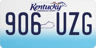 KY license plate 906UZG