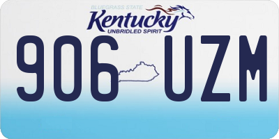KY license plate 906UZM
