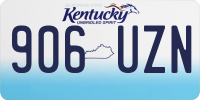 KY license plate 906UZN