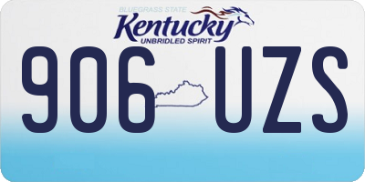 KY license plate 906UZS