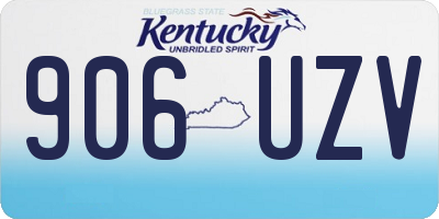 KY license plate 906UZV